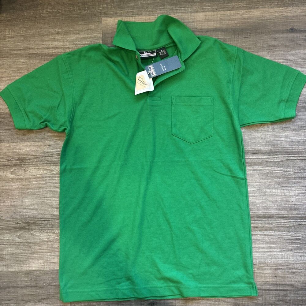 Blue Generation Polo Shirt Men's M Green Uniform Golf Team Chior Reunion Photo